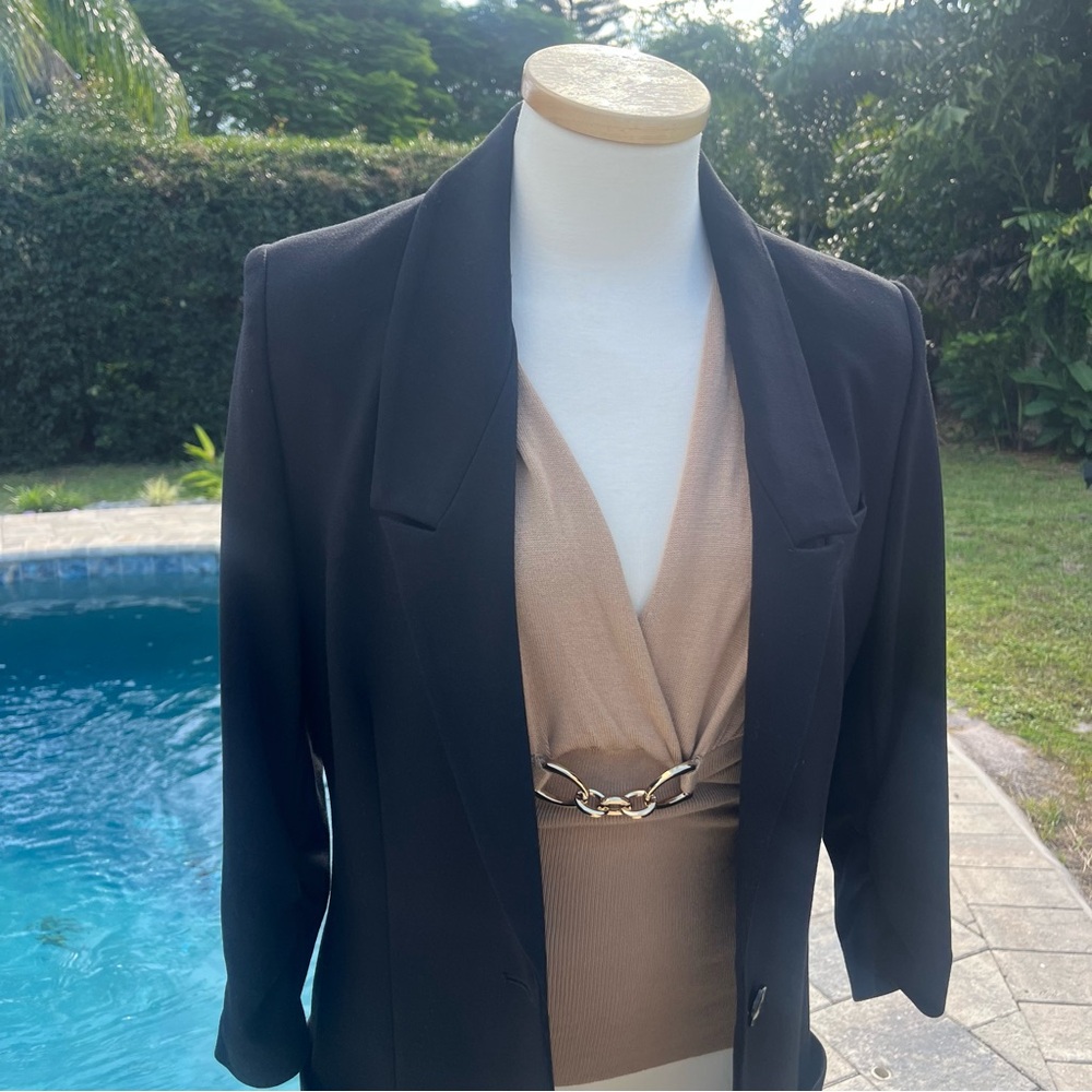 Boston Proper Black Blazer size 6 long. Button closure. With pockets. - Picture 5 of 16